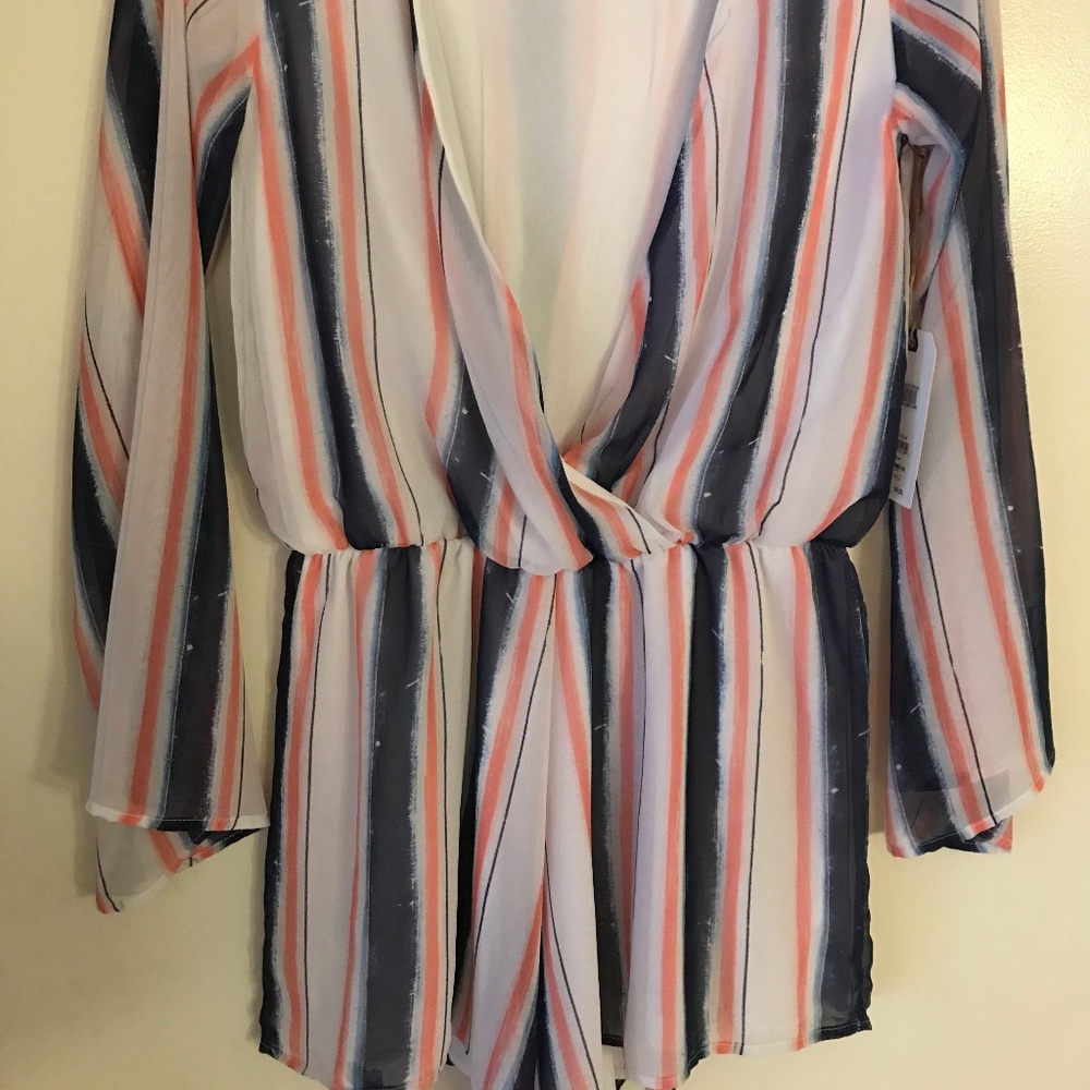 Leith Long Sleeve Striped Romper - Picture 5 of 5